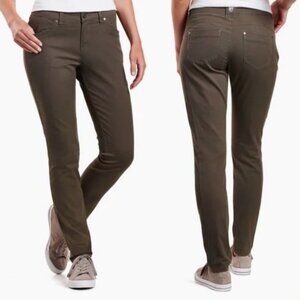 Kuhl Womens 4 Short Olive Green Brooke Skinny Pants Stretch Canvas Outdoor Hike